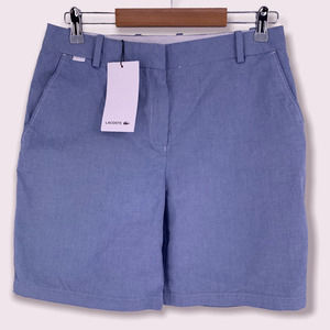 Lacoste Chino Shorts Blue Twill 28 New $115